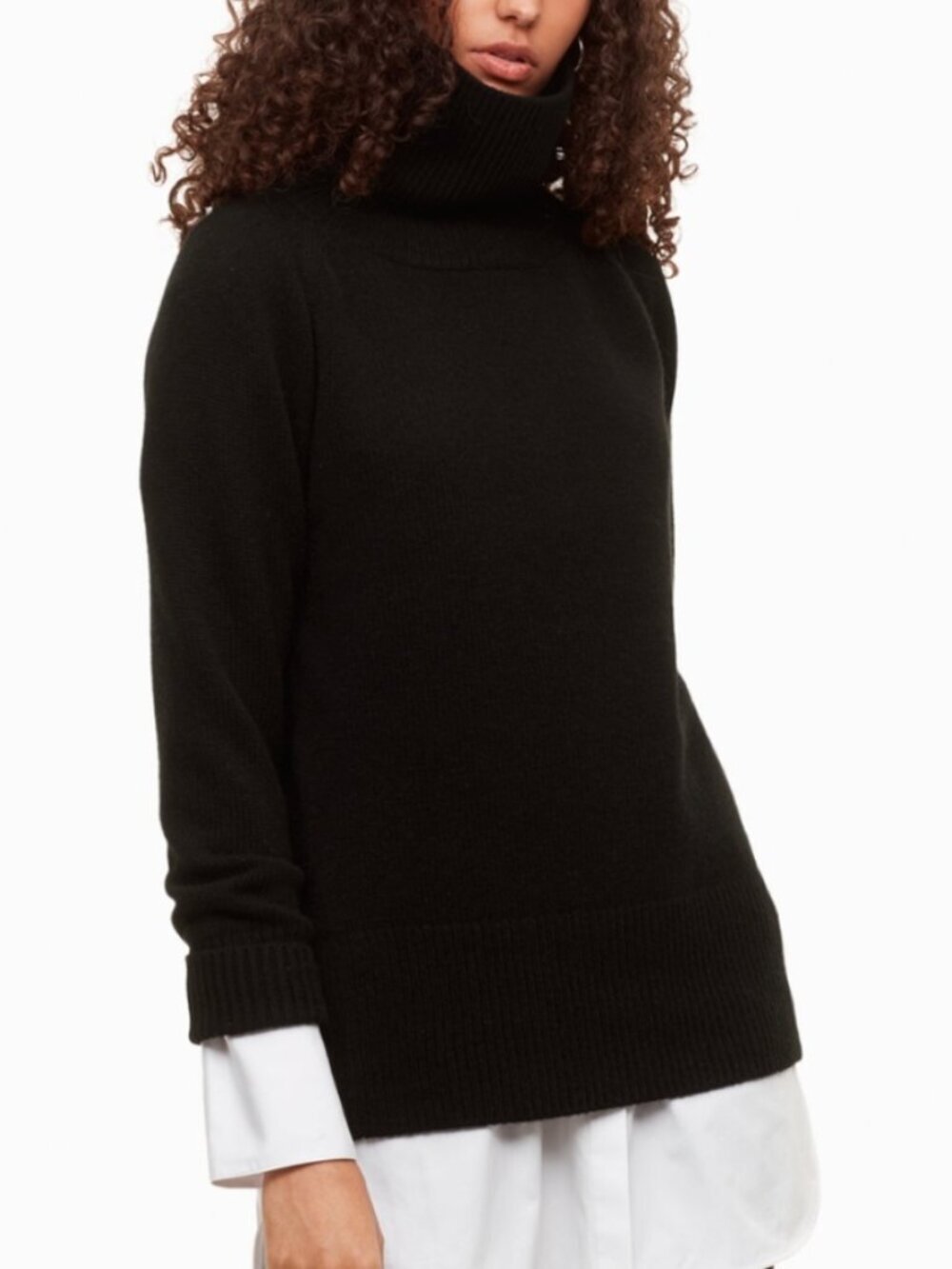 Babaton Aritzia Black Nicolas Turtleneck Sweater Wool Cashmere Size XS